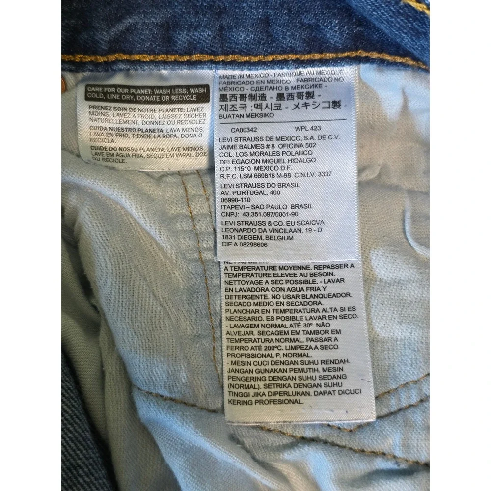 Levis 501 Original Fit Straight Leg Blue Jeans Mens 40x36 Button Fly Denim